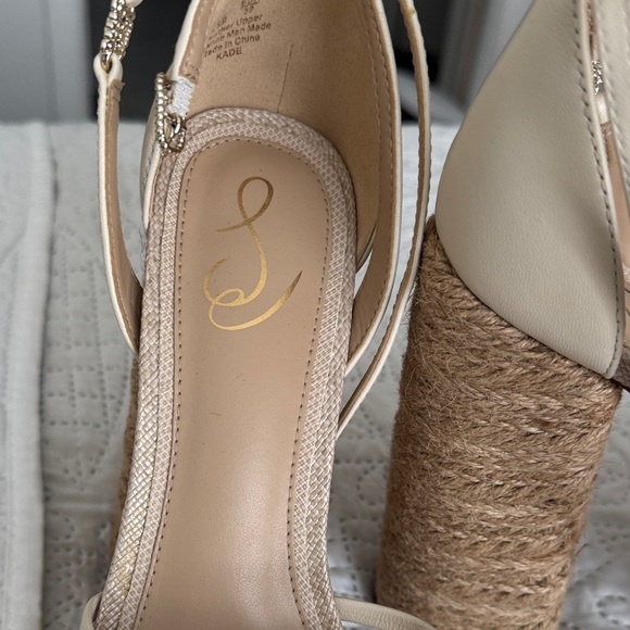 NWT SAM EDELMAN Kade ankle strap espadrille platform sandal beige size 8.5 - Picture 5 of 10